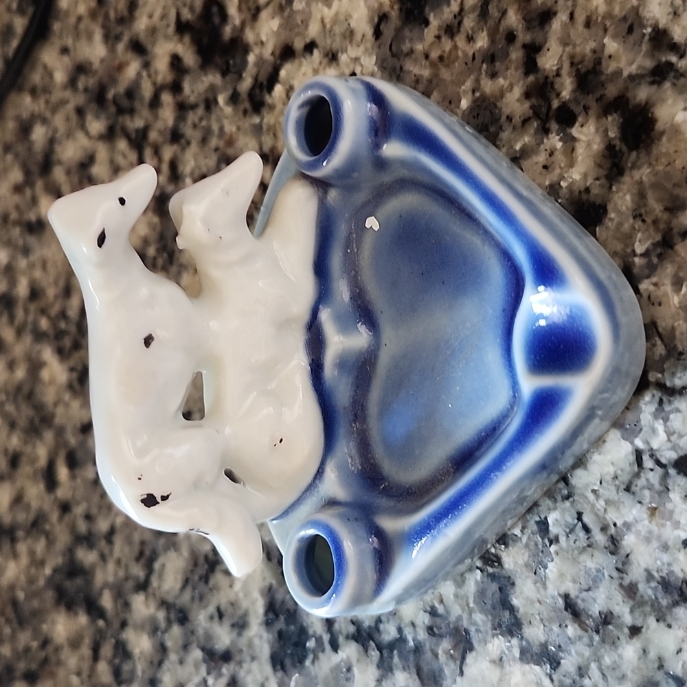 Vintage Porcelain Dog Ashtray Made In Japan